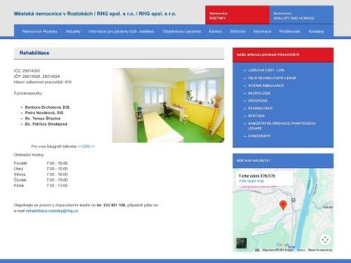 Rehabilitace Městská nemocnice Roztoky