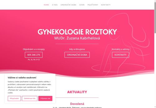 Zobrazit webové stránky Gynekologie - MUDr. Zuzana Kabrhelová