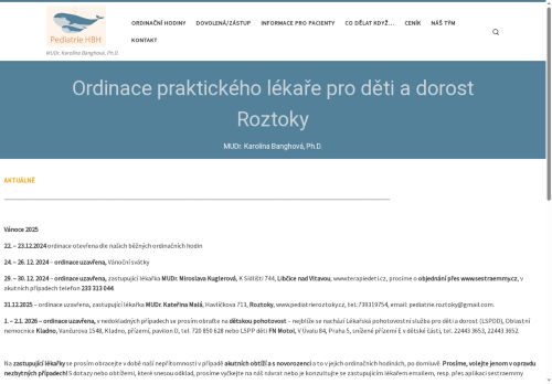 Zobrazit webové stránky Praktický lékař pro děti a dorost - MUDr. Karolína Banghová, Ph.D.