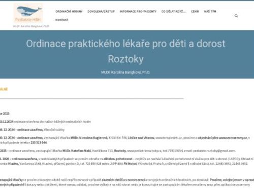 Praktický lékař pro děti a dorost - MUDr. Karolína Banghová, Ph.D.