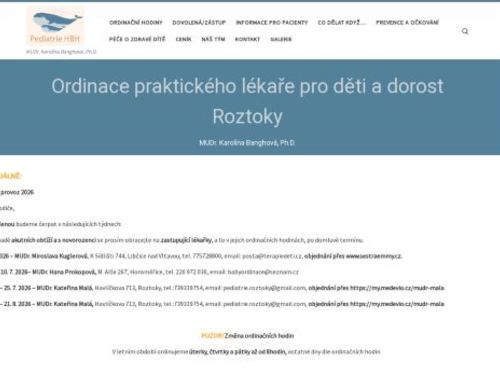 Praktický lékař pro děti a dorost - MUDr. Karolína Banghová, Ph.D.
