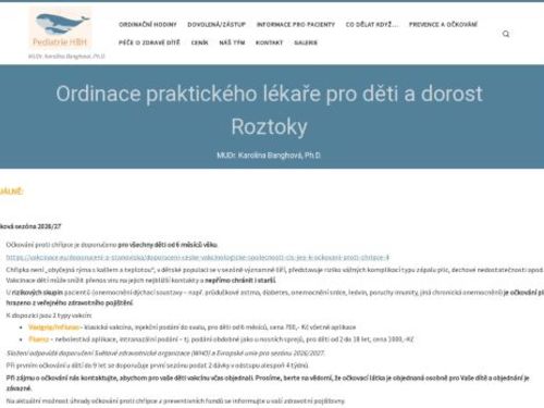 Praktický lékař pro děti a dorost - MUDr. Karolína Banghová, Ph.D.