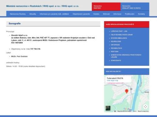 Sonografie Městská nemocnice Roztoky - MUDr. Petr Dobíšek
