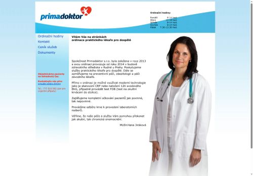 Zobrazit webové stránky Praktický lékař pro dospělé Primadoktor s.r.o. - MUDr. Hana Jiráková