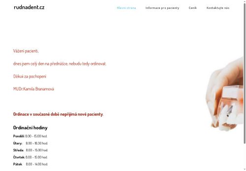 Zobrazit webové stránky Zubní ordinace Rudnadent - MUDr. Kamila Branamová