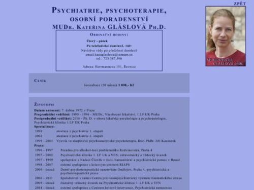 Psychiatrie, psychoterapie, osobní poradenství - MUDr. Kateřina Gláslová, Ph.D.