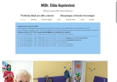 Zobrazit webové stránky Praktický lékař pro děti a dorost a alergologická a imunologická ambulance - MUDr. Eliška Kopelentová