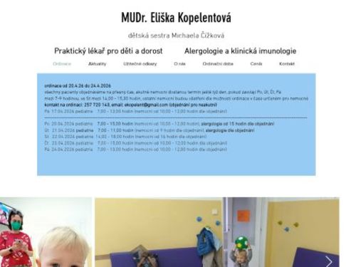 Praktický lékař pro děti a dorost a alergologická a imunologická ambulance - MUDr. Eliška Kopelentová