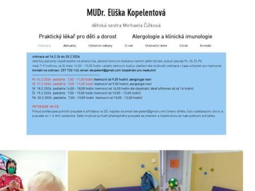 Praktický lékař pro děti a dorost a alergologická a imunologická ambulance - MUDr. Eliška Kopelentová