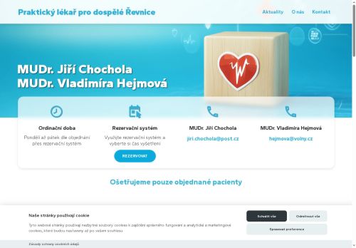 Zobrazit webové stránky Praktický lékař pro dospělé - MUDr. Jiří Chochola, MUDr. Vladimíra Hejmová