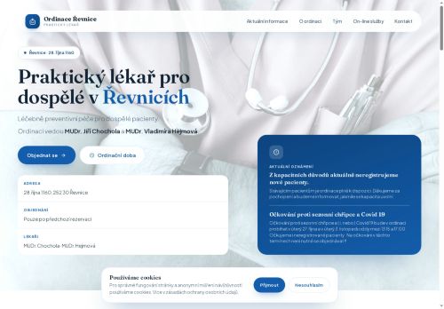 Zobrazit webové stránky Praktický lékař pro dospělé - MUDr. Jiří Chochola, MUDr. Vladimíra Hejmová