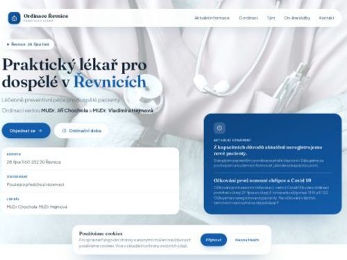 Praktický lékař pro dospělé - MUDr. Jiří Chochola, MUDr. Vladimíra Hejmová