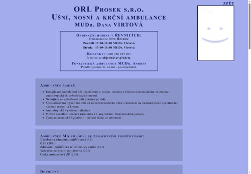 Zobrazit webové stránky ORL - MUDr. Dana Virtová