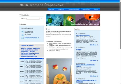 Zobrazit webové stránky Praktický lékař pro děti a dorost - MUDr. Romana Štěpánková
