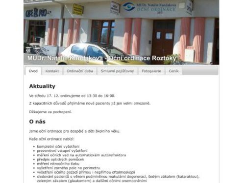 Oční ordinace - MUDr. Natálie Kandakova