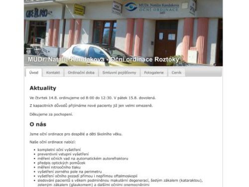 Oční ordinace - MUDr. Natálie Kandakova