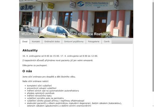 Zobrazit webové stránky Oční ordinace - MUDr. Natálie Kandakova