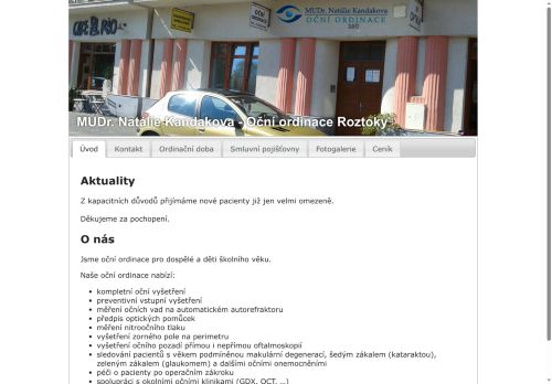 Zobrazit webové stránky Oční ordinace - MUDr. Natálie Kandakova