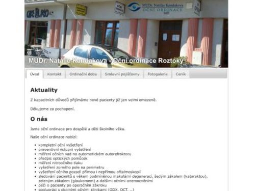 Oční ordinace - MUDr. Natálie Kandakova