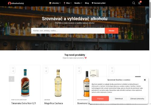 Zobrazit webové stránky Alkohol