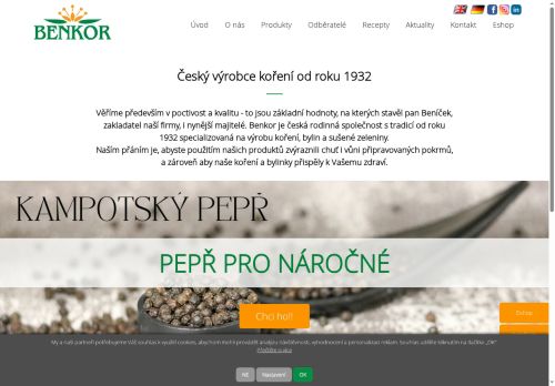 Webové stránky B E N K O R s.r.o., Velký Borek