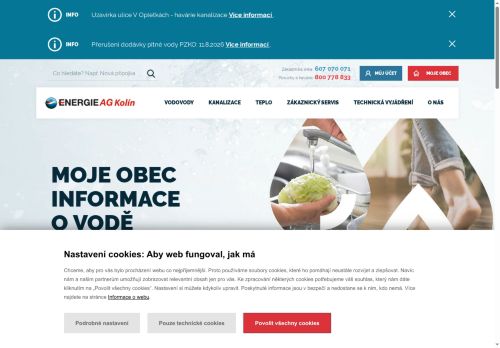 Webové stránky Energie AG Kolín a.s., Kolín