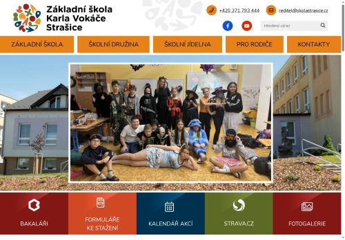 Webové stránky ZŠ Karla Vokáče, Strašice