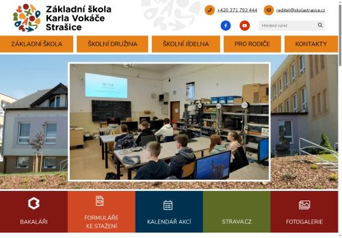 Základní škola Karla Vokáče Strašice nabízí práci na pozici Učitel/učitelka II. stupeň ZŠ aprobace Informatika, Matematika, Fyzika, příp. přírodovědné předměty. v obci Strašice