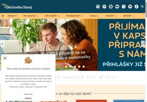 Webové stránky Obchodní akademie Dr. Edvarda Beneše, Slaný, Smetanovo nám. 1200, Slaný