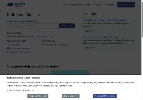 Zobrazit webové stránky Městská knihovna Blansko
