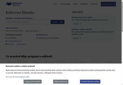 Zobrazit webové stránky Městská knihovna Blansko