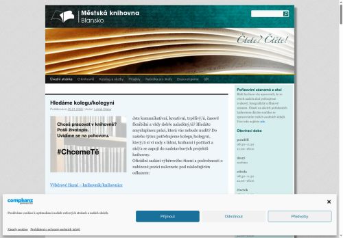 Zobrazit webové stránky Městská knihovna Blansko