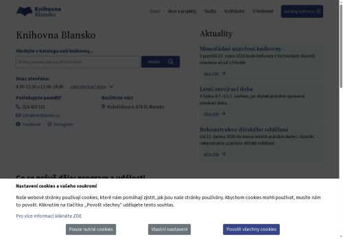 Zobrazit webové stránky Městská knihovna Blansko
