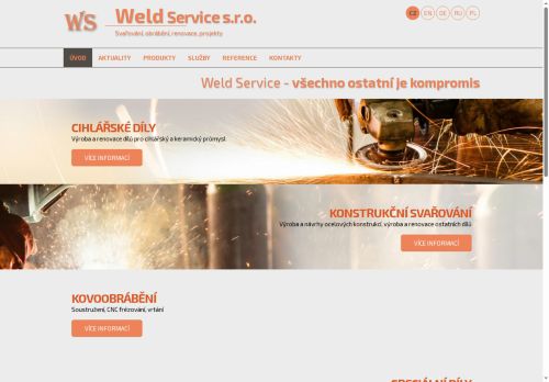 Webové stránky Weld Service s.r.o., Břasy