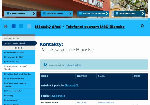 Zobrazit webové stránky Městská policie Blansko