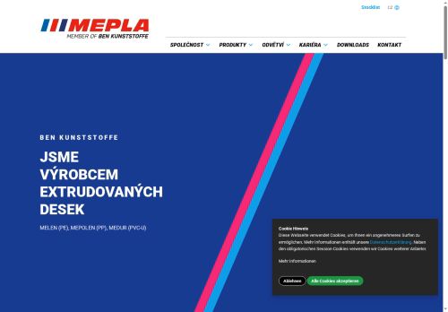 Webové stránky Mepla s.r.o., Mělník
