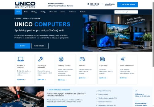 Zobrazit webové stránky Unico Computers