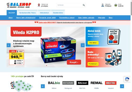 Zobrazit webové stránky BALSHOP.CZ - barvy - laky - drogérie