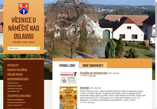 Zobrazit webové stránky Obecní úřad Vícenice u Náměště nad Oslavou