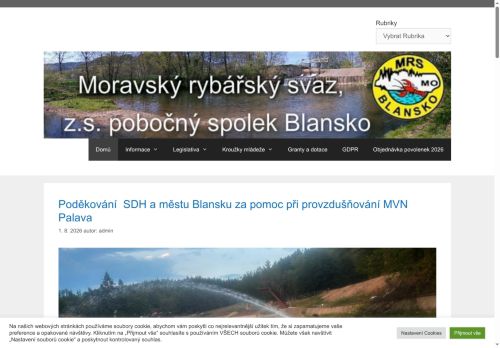 Zobrazit webové stránky Moravský rybářský svaz, MO, Blansko