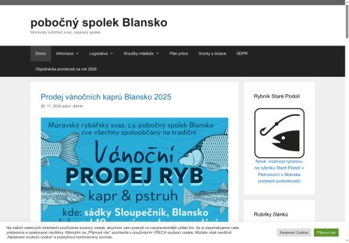 Zobrazit webové stránky Moravský rybářský svaz, MO, Blansko