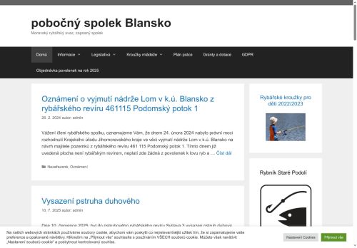 Zobrazit webové stránky Moravský rybářský svaz, MO, Blansko
