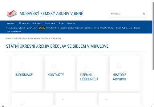 Zobrazit webové stránky Státní okresní archiv Břeclav se sídlem v Mikulově