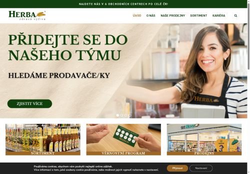 Webové stránky Herba Zdravá výživa s.r.o., Kladno