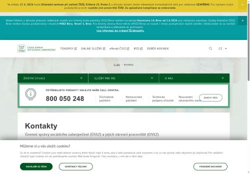 Zobrazit webové stránky OSSZ Blansko