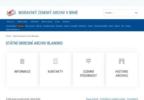 Zobrazit webové stránky Státní okresní archiv Blansko