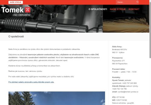 Zobrazit webové stránky Tomek výroba s.r.o.