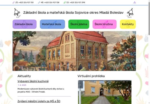 Základní škola a mateřská škola Sojovice okres Mladá Boleslav nabízí práci na pozici Učitelka v mateřské škole v obci Sojovice
