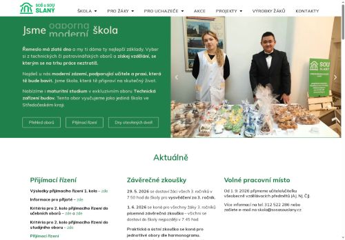 Střední odborná škola a Střední odborné učiliště Slaný, příspěvková organizace nabízí práci na pozici Učitel/ka všeobecně vzdělávacích předmětů v obci Slaný