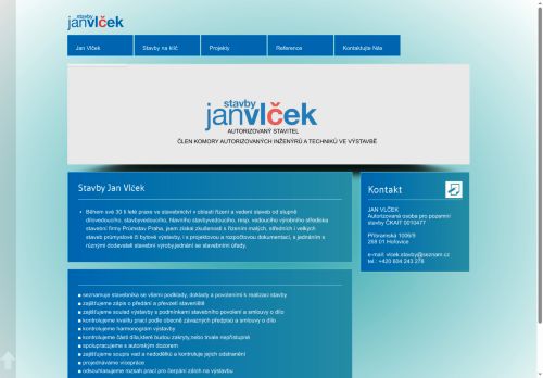 Zobrazit webové stránky Stavby Jan Vlček